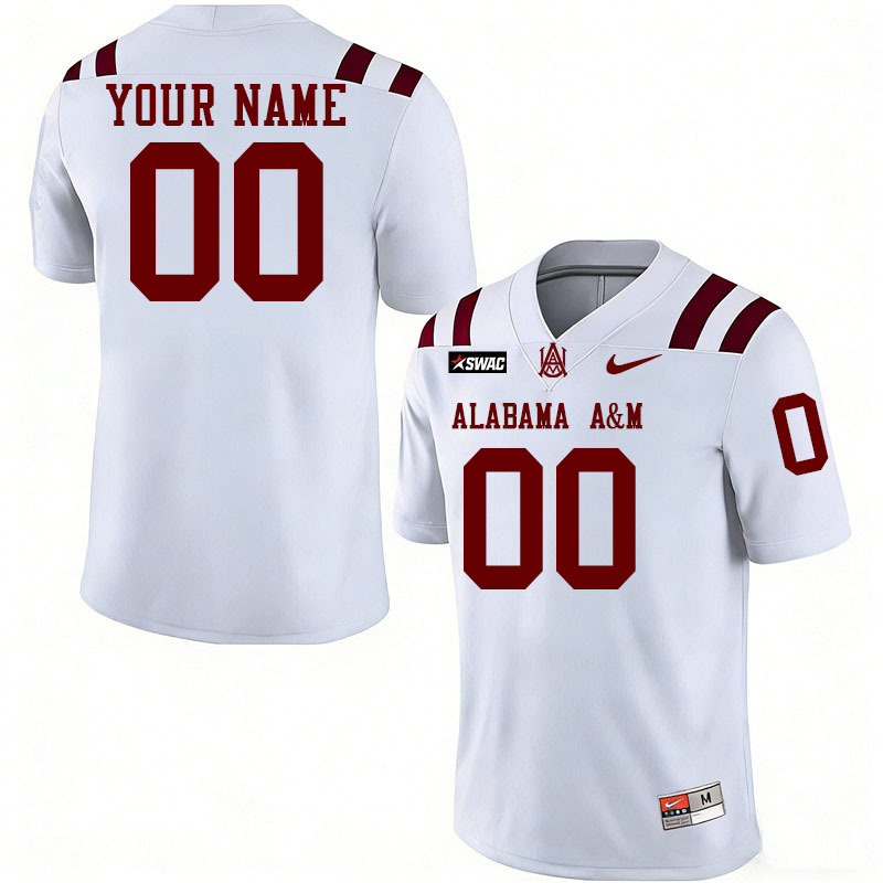 Custom Alabama A&M Bulldogs Name And Number Football Jerseys-White